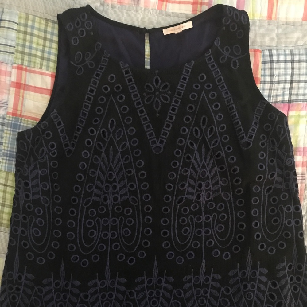 Skies are Blue navy eyelet top